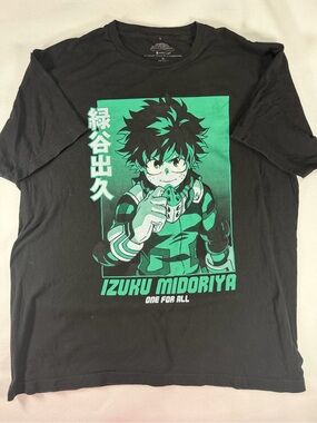 Black Izuku Midoriya Graphic Tee - Men’s Short Sleeve